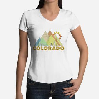 Retro Vintage Colorado Women V-Neck T-Shirt - Seseable