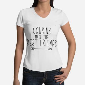 Reveal To Family Cousins Make The Best Friends Women V-Neck T-Shirt - Seseable