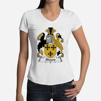 Shears Family Crest British Family Crests Women V-Neck T-Shirt | Seseable UK