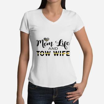 Tow Wife Mom Life Women V-Neck T-Shirt | Seseable UK