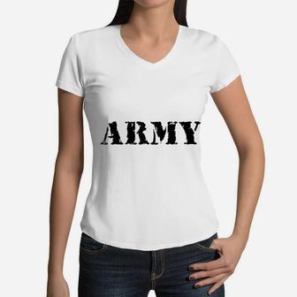 Us Army Vintage Military Women V-Neck T-Shirt - Seseable