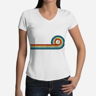 Vintage Wave Retro Surfing Surf Beach Women V-Neck T-Shirt - Seseable