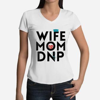 Wife Mom Dnp Women V-Neck T-Shirt - Seseable