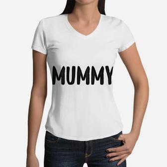 Womens Mummy Novelty Mum S Grandma Gift Women V-Neck T-Shirt - Seseable