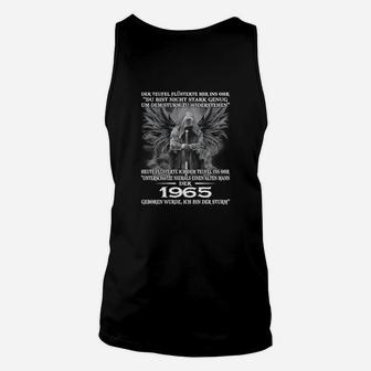 Adler-Motiv Unisex TankTop Jahrgang 1965, Schwarzes Tee mit Deutschem Spruch - Seseable