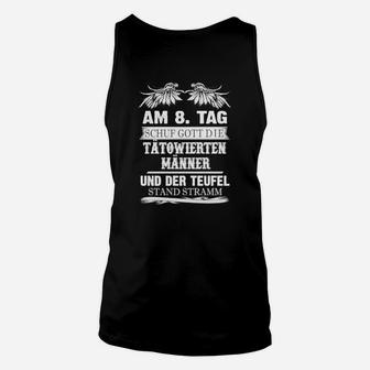 Am Tag schuf Gott tätowierte Männer Unisex TankTop, Teufel Motiv - Seseable