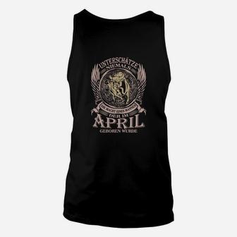 April Geburtstag Unisex TankTop, Schwarzes Adler Motiv & Spruch - Seseable