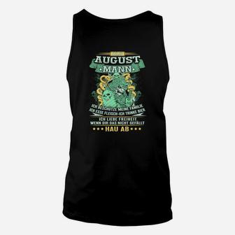 August Mann Schwarzes Unisex TankTop, Individueller Druck mit Spruch - Seseable