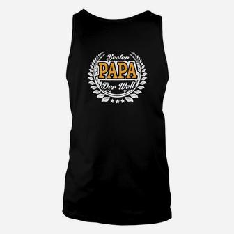 Bester Papa der Welt Schwarzes Unisex TankTop, Ideal für Vatertag - Seseable