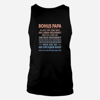 Bonus Papa Schwarz Unisex TankTop, Aufdruck für Stiefväter - Seseable