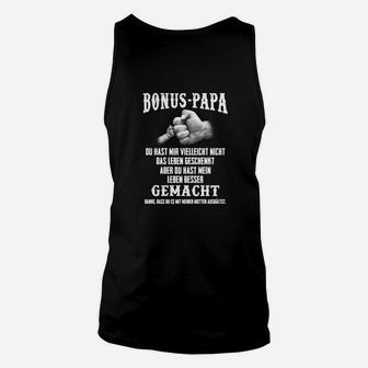 Bonus-Papa Schwarz Unisex TankTop, Sprüche für Stiefväter, Vatertagsgeschenk - Seseable