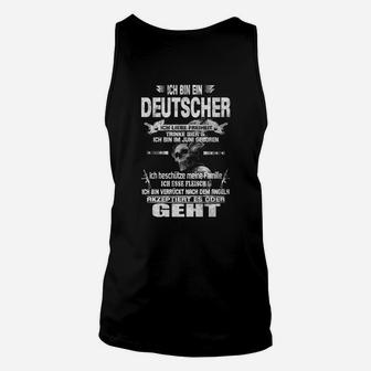 Deutschland-Patriot Spruch Schwarzes Unisex TankTop für Herren, Stolz Motiv - Seseable