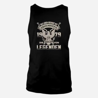 Geburtsjahr Legenden Schwarzes Unisex TankTop, Personalisierte Geburtstagsüberraschung - Seseable