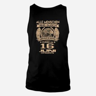 Geburtstagshirt 16. Juni Besten Geboren, Adler Motiv Unisex TankTop - Seseable