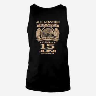 Geburtstagsshirt 15. Juni, Adler Motiv, Beste Geborene Unisex TankTop - Seseable