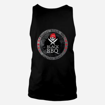 Grill-Thema Herren Unisex TankTop Black BBQ mit Totenkopf-Logo, Schwarz - Seseable