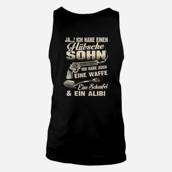 Humorvolles Vatertag Unisex TankTop mit Hilfsbereiter Sohn & Alibi Motiv - Seseable