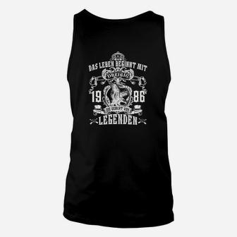 Jahrgang 1986 Legenden Unisex TankTop, Herren Schwarz mit Spruch - Seseable