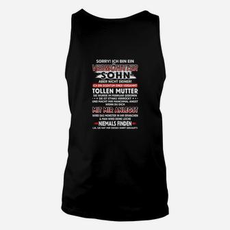 Lustiges Unisex TankTop: Verwöhnter Sohn toller Mutter, Statement Design - Seseable