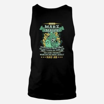 März Mann Schwarzes Unisex TankTop, Witziges Motiv für Herrengeburtstag - Seseable