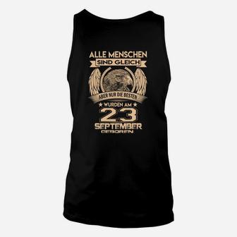 Personalisiertes Geburtstag Unisex TankTop 23. September, Adler & Sterne Motiv - Seseable