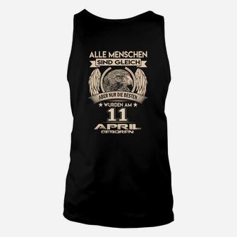 Personalisiertes Geburtstags-Unisex TankTop Adlerelement 11. April Design - Seseable