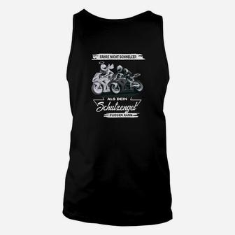 Schwarz Herren-Motorradshirt mit Schutzengel-Motiv, Biker Schutz Design Unisex TankTop - Seseable