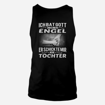 Schwarz Unisex TankTop Engel Tochter Spruch, Geschenk für Eltern - Seseable