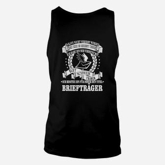 Schwarzes Briefträger-Unisex TankTop mit Adler & Spruch, Motiv Tee - Seseable