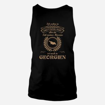 Schwarzes Deutschland-Georgien Unisex TankTop, Mein Herz schlägt für Georgien Design - Seseable