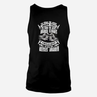 Schwarzes Herren-Unisex TankTop Bruderschaft Motiv Handshake Design - Seseable