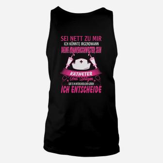 Schwarzes Krankenpflege Unisex TankTop, Lustiges Motiv mit Witzigem Spruch - Seseable