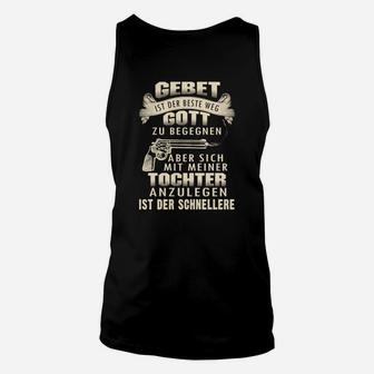 Schwarzes Unisex TankTop Gebet und Tochter Schutz, Design für Eltern - Seseable