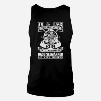 Seemanns Rum Themenshirt, Spruch 'Am 8. Tage erschuf Gott Rum' Unisex TankTop - Seseable