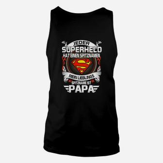 Superheld Papa Schwarzes Unisex TankTop, Perfekt Zum Vatertag - Seseable