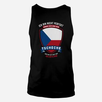 Tschechisches Stolz Unisex TankTop Ich bin nicht perfekt, aber Tscheche, Flaggen-Design - Seseable