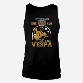 Unterschätze Nie Älteren Mann mit Vespa, Herren Unisex TankTop Retro-Stil - Seseable