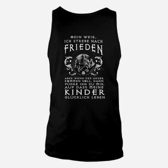 Wikinger Unisex TankTop mit Odin Spruch, Frieden Suchend, Kampfbereit - Seseable