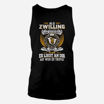 Zwilling Sternzeichen Unisex TankTop, Spruch und Adler Motiv - Seseable