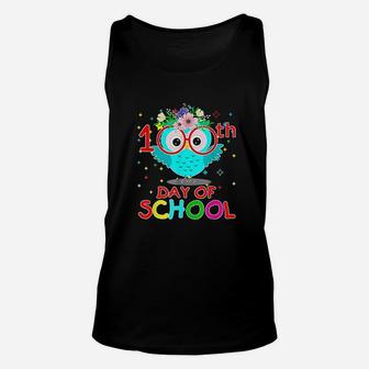 100 Days Of School Cute Owl Happy 100th Day Of School Unisex Tank Top - Seseable