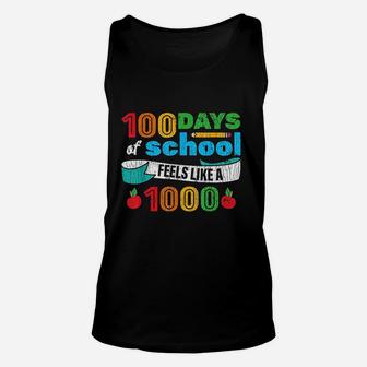 100 Days Of School For Students Teachers Funny Gift Unisex Tank Top - Seseable