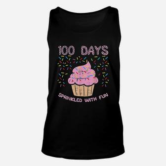 100 Days Sprinkled With Fun Cupcake 100th Day School Gift Unisex Tank Top - Seseable