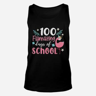 100 Flamazing Days Of School Flamingo 100th Day Teachers Unisex Tank Top - Seseable