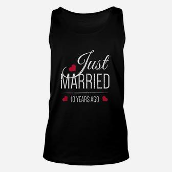 10th Wedding Anniversary Just Married 10 Years Ago Unisex Tank Top - Seseable