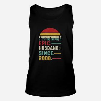 13th Wedding Anniversary Gift Ideas Epic Husband Since 2008 Unisex Tank Top - Seseable