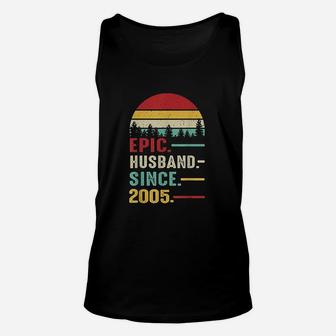 16th Wedding Anniversary Gift Ideas Epic Husband Since 2005 Unisex Tank Top - Seseable