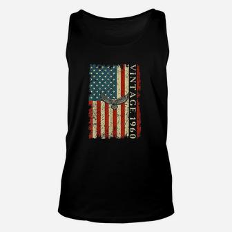 1960 62 Years Old Birthday Gifts Usa Flag Eagle Vintage 1960 Unisex Tank Top - Seseable