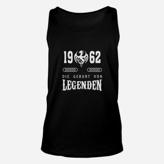 1962 Die Geburt von Legenden Unisex TankTop, Schwarzes Retro Unisex TankTop - Seseable