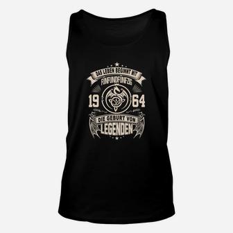 1964 Legenden Schwarzes Unisex TankTop Herren, Vintage Design - Seseable