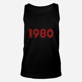 1980, Numbers, Year, Year Of Birth Unisex Tank Top - Seseable